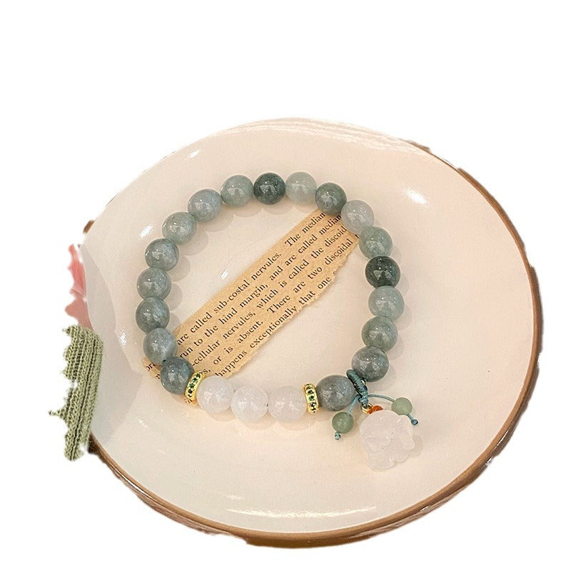 Burmese jade-lily of the valley bracelet - Banish Anxiety