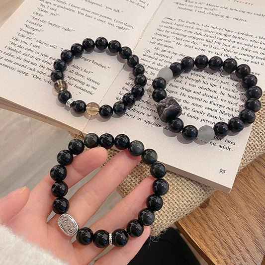 Obsidian Lion bracelet - Be Wealthy