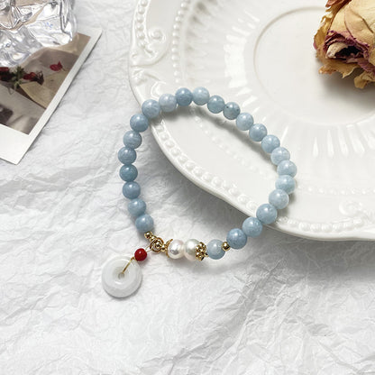 Agate pendant bracelet, freshwater pearl natural bracelet