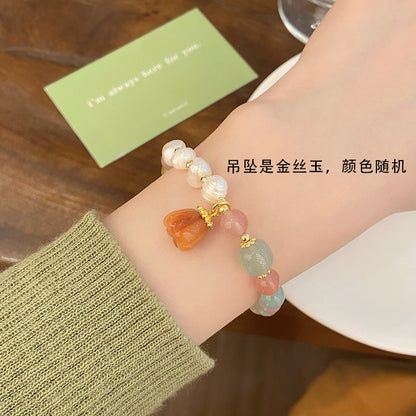 Colorful agate bracelet ins love pendant temperament bracelet-Agate simple cat claw gourd bracelet-Attract Your Crush